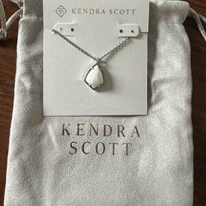 Kendra Scott Silver Necklace with White Pendant